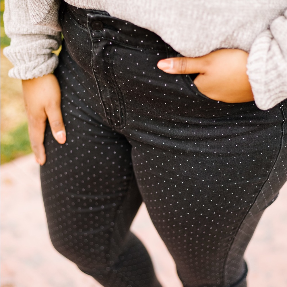 KanCan Black Polka Dot Skinny Jeans - Picture 5 of 8